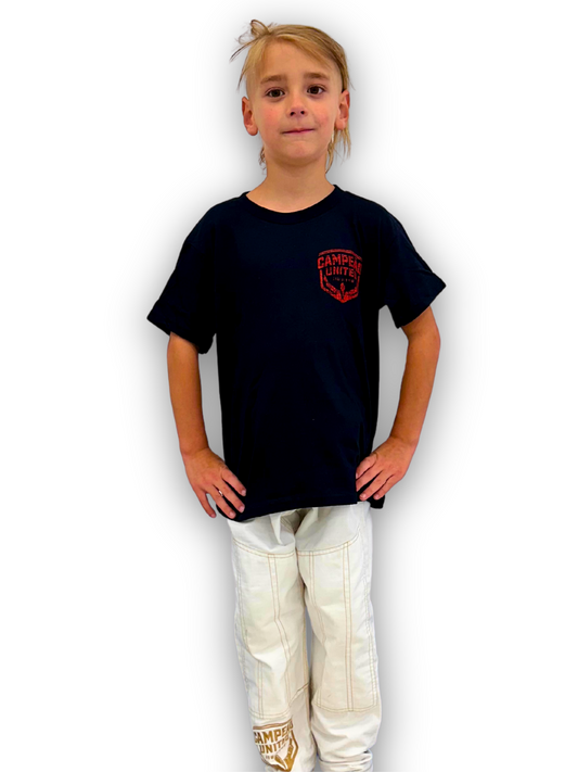 Youth Left Chest Logo Tee // Black -Red