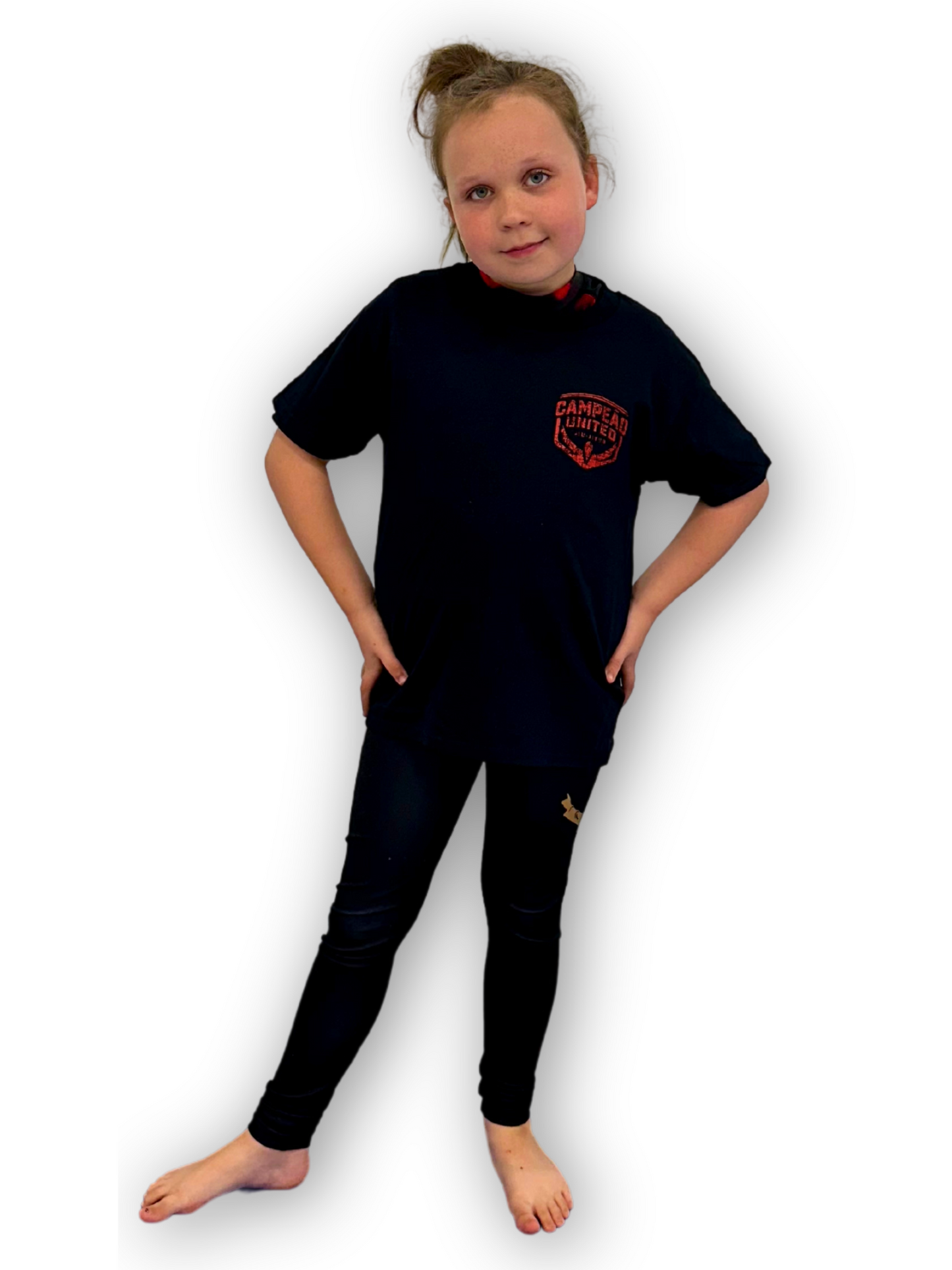 Youth Left Chest Logo Tee // Black -Red