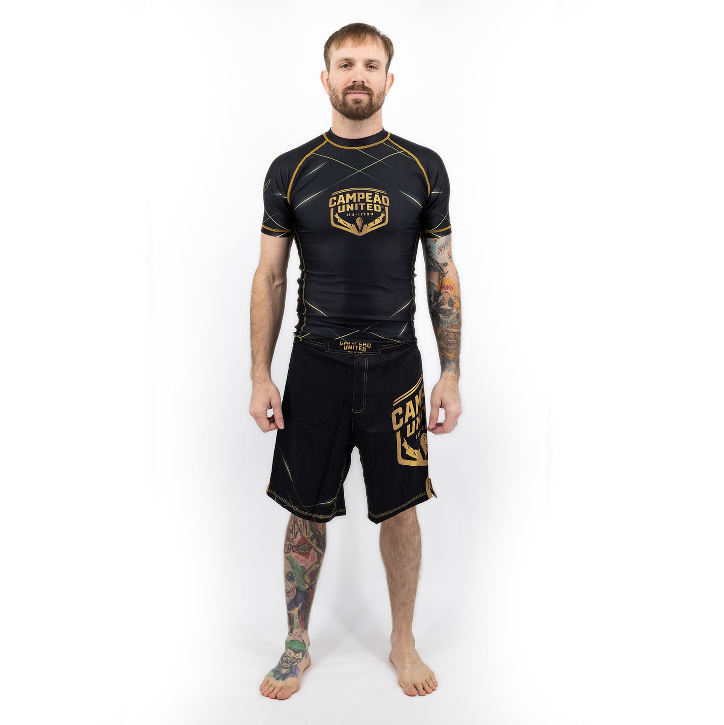 Athlete Rashguard Black/Gold - Short Sleeve