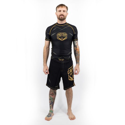 Athlete Rashguard Black/Gold - Short Sleeve